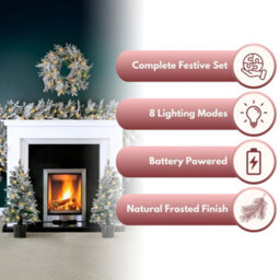 Marco Paul 4Pc Pre-Lit Luxury Christmas Decoration Set - Flocked - thumbnail 4