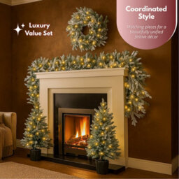 Marco Paul 4Pc Pre-Lit Luxury Christmas Decoration Set - Flocked - thumbnail 5