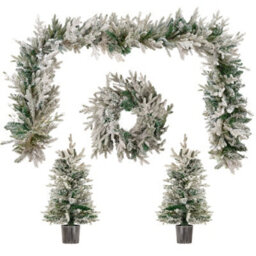 Marco Paul 4Pc Pre-Lit Luxury Christmas Decoration Set - Flocked - thumbnail 3
