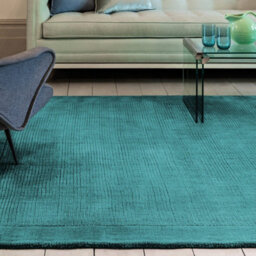Teal Simple And Stylish Wool Handmade Modern Plain Rug For Living Room And Bedroom-120Cm X 170Cm