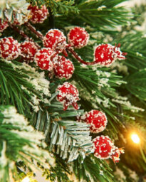 Werchristmas Pre-Lit Snow-Flocked Mixed-Tip Artificial Christmas Garland 9 Ft With Pinecones And Berries, 80 Warm White Leds - thumbnail 6