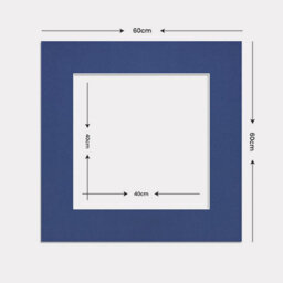 Ak Frames 60X60Cm Blue Picture Mounts To Fit 40X40Cm Aperture Size - Mount Board Only (No Frame Included) - thumbnail 3