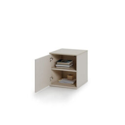 Arte Charlie Ch-26 Bedside Table 46 Cm In Cashmere - Compact Nightstand With Door & Shelf Storage - thumbnail 3