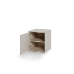 Arte Charlie Ch-26 Bedside Table 46 Cm In Cashmere - Compact Nightstand With Door & Shelf Storage - thumbnail 2