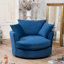 Stratus Interiors Velvet Cuddle Swivel Chair - 360 Rotating Loveseat With Swivel Base