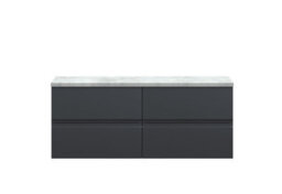Hudson Reed Urban Soft Black Wall Hung 4-Drawer Unit And Laminate Worktop With Silent Close, 522 X 1205 X 390 - thumbnail 2