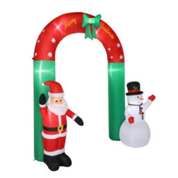 2.4M Christmas Inflatable Arch Door Decoration Snowman Santaclaus Giant For Home - thumbnail 3