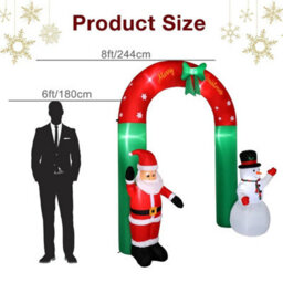 2.4M Christmas Inflatable Arch Door Decoration Snowman Santaclaus Giant For Home - thumbnail 2