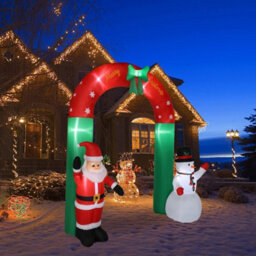 2.4M Christmas Inflatable Arch Door Decoration Snowman Santaclaus Giant For Home - thumbnail 5