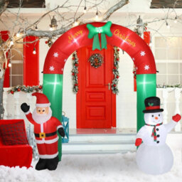 2.4M Christmas Inflatable Arch Door Decoration Snowman Santaclaus Giant For Home - thumbnail 4