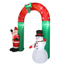 2.4M Christmas Inflatable Arch Door Decoration Snowman Santaclaus Giant For Home - thumbnail 1