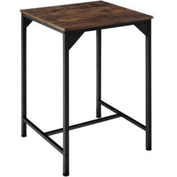 Tectake Dining Table And 2 Bar Stools Inverness - Height-Adjustable Plastic Feet - Industrial Wood Dark, Rustic - thumbnail 4