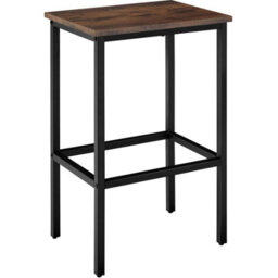 Tectake Dining Table And 2 Bar Stools Inverness - Height-Adjustable Plastic Feet - Industrial Wood Dark, Rustic - thumbnail 3