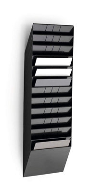 Durable Flexiboxx 12 Wall Mounted Literature Tray - A4 Landscape Holder - Black - image 1
