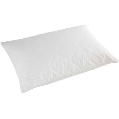 Luxury All-Cotton Pillow Protector - Machine Washable Anti Allergenic Diamond Quilted Cover - Standard Size, 70 X 50Cm