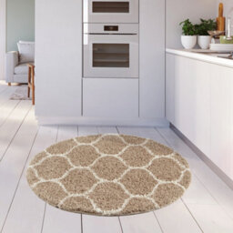 The Rugs Moroccan Shaggy Rugs And Runners Soft Fluffy Trellis Design High Pile Beige And Ivory  Living Room Kitchen Hallway 620 - thumbnail 6