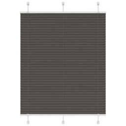 Berkfield Pleated Blind Black 110X150 Cm Fabric Width 109.4 Cm Polyester - thumbnail 1