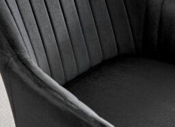 Furniturebox Kylo Brown Rectangular Wood Effect Dining Table & 6 Black Velvet Calla Black Leg Chairs - thumbnail 9