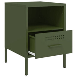 Berkfield Bedside Cabinets 2 Pcs Olive Green 36X39X50.5 Cm Steel - thumbnail 9