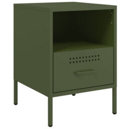 Berkfield Bedside Cabinets 2 Pcs Olive Green 36X39X50.5 Cm Steel - thumbnail 5