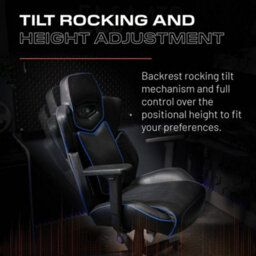 X Rocker Drogon Ergonomic Pc Office Gaming Chair - Black / Blue - thumbnail 6