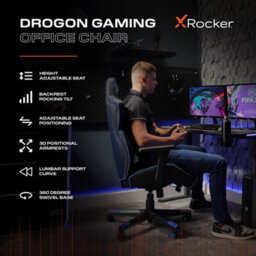 X Rocker Drogon Ergonomic Pc Office Gaming Chair - Black / Blue - thumbnail 2