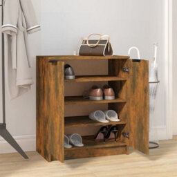 Vidaxl Shoe Cabinet Smoked Oak 59X35X70 Cm Engineered Wood - thumbnail 6