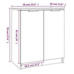 Vidaxl Shoe Cabinet Smoked Oak 59X35X70 Cm Engineered Wood - thumbnail 3