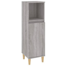 Walplus Bathroom Cabinet Grey Sonoma 30X30X100 Cm Engineered Wood - thumbnail 2