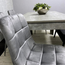 Kosy Koala Modern Grey Dining Table Set With 4 Grey Chairs And 1 Black Bench - Dining Room Furniture - thumbnail 4
