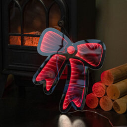 Samuel Alexander 32Cm Light Up Hanging Bow Infinity Christmas Decoration With Red Leds - thumbnail 6