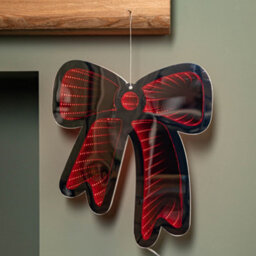 Samuel Alexander 32Cm Light Up Hanging Bow Infinity Christmas Decoration With Red Leds - thumbnail 4