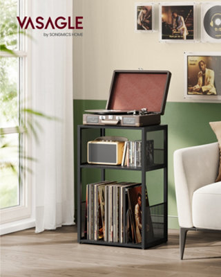 LEDREM Record Player Stand, 3-Tier Side Table, Vinyl Record Storage Up To 100 Albums, End Table For Living Room, Bedroom - image 1