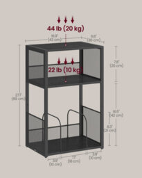 LEDREM Record Player Stand, 3-Tier Side Table, Vinyl Record Storage Up To 100 Albums, End Table For Living Room, Bedroom - thumbnail 5