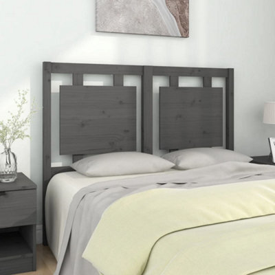 Berkfield Bed Headboard Grey 125.5X4X100 Cm Solid Pine Wood - image 1