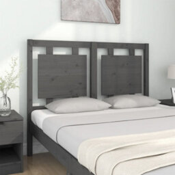 Berkfield Bed Headboard Grey 125.5X4X100 Cm Solid Pine Wood - thumbnail 3