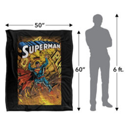 DC comics Superman Silky One Supersoft Blanket Black/multicoloured (One Size) - thumbnail 5
