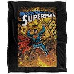 DC comics Superman Silky One Supersoft Blanket Black/multicoloured (One Size) - thumbnail 1
