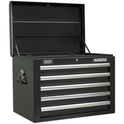 High Gloss Black 5 Drawer Tool Chest - Durable Storage Solution 660 X 435 X 490mm - image 1