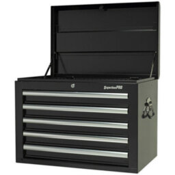 High Gloss Black 5 Drawer Tool Chest - Durable Storage Solution 660 X 435 X 490mm - thumbnail 3
