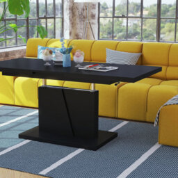 Heze Furniture Gala 2 In 1 Extending Coffee / Dining Table - Black - thumbnail 4