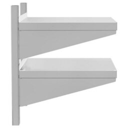 Berkfield 2-Tier Wall Shelf 50X40X60 Cm Silver Stainless Steel - thumbnail 6