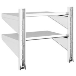 Berkfield 2-Tier Wall Shelf 50X40X60 Cm Silver Stainless Steel - thumbnail 7