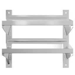 Berkfield 2-Tier Wall Shelf 50X40X60 Cm Silver Stainless Steel - thumbnail 5