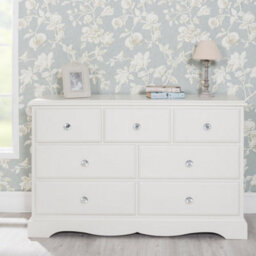 Statement Furniture Romance Antique White 3 Over 4 Chest Of Drawers With Crystal Handles - thumbnail 1
