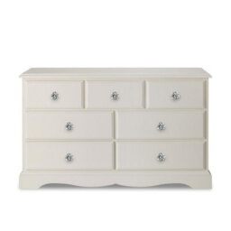 Statement Furniture Romance Antique White 3 Over 4 Chest Of Drawers With Crystal Handles - thumbnail 6
