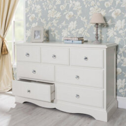 Statement Furniture Romance Antique White 3 Over 4 Chest Of Drawers With Crystal Handles - thumbnail 3