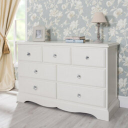 Statement Furniture Romance Antique White 3 Over 4 Chest Of Drawers With Crystal Handles - thumbnail 2