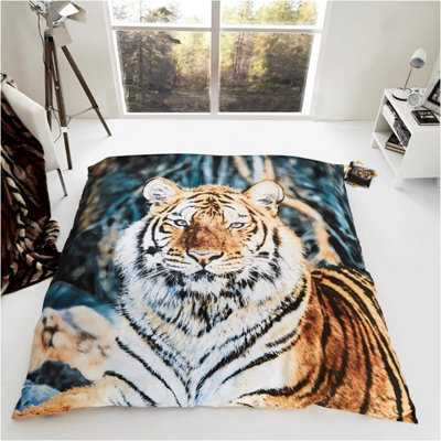 Gc Gaveno Cavailia 3D Wildlife Tiger 150X200Cm Cosy Fleece Bed Throw, Fluffy Throw Blanket For Bed - image 1