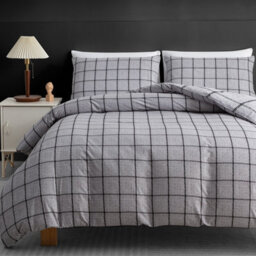Lazzaro Premium Brushed Microfiber Double Duvet Cover Set Ultrasoft Hypoallergenic With Secure Zipper Closure - thumbnail 3